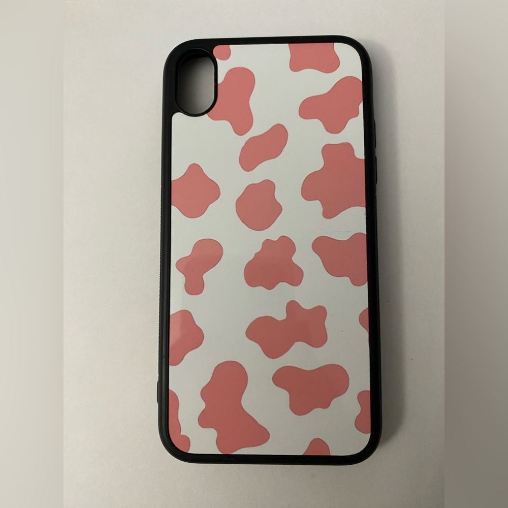 iPhone Xr Pink Cow Print Case